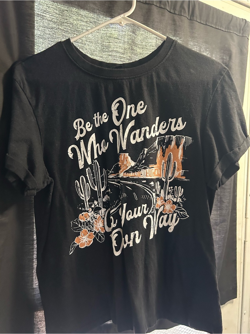 Vibe Black Short-Sleeve Graphic Tee with Desert Print